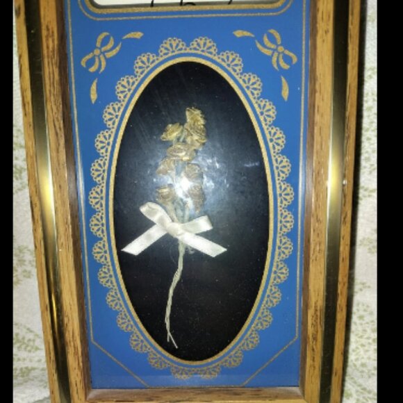 Vintage Ingraham Quartz Wall Clock - USA Made - Framed Wooden Box Not Working. - Picture 2 of 5